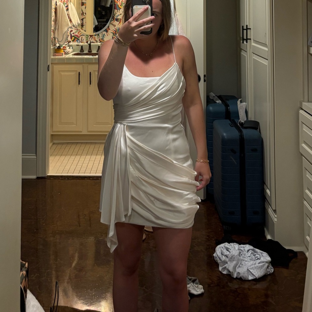 Alice + Olivia Ivory Satin Dress
